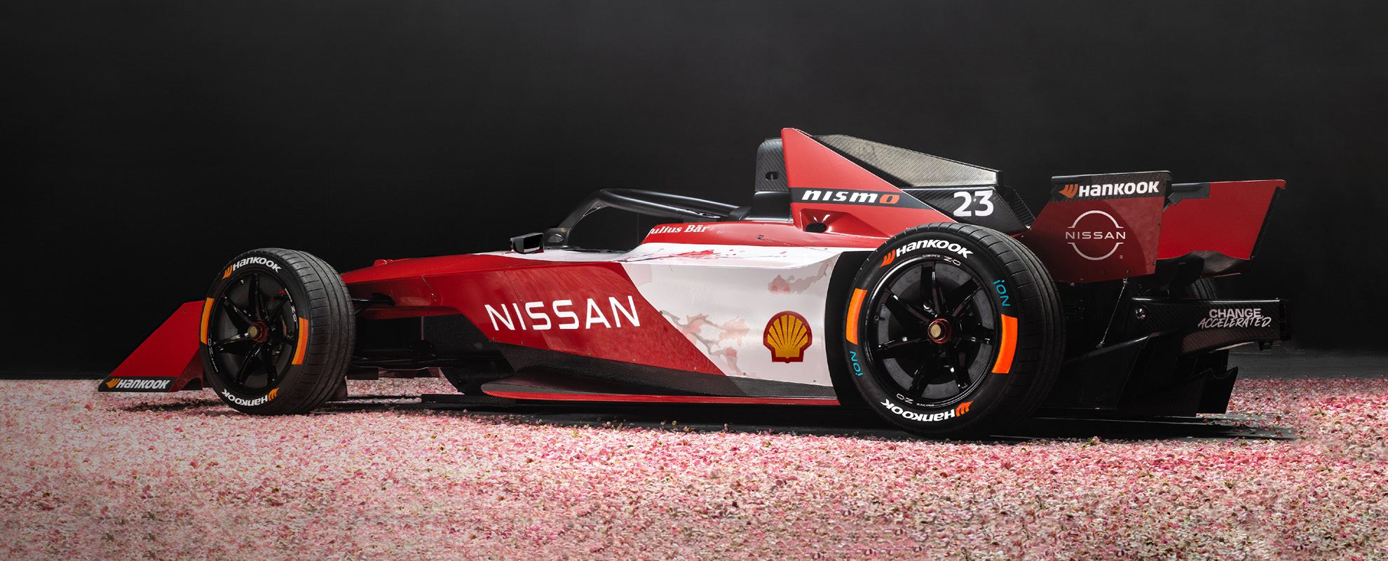 Side view of Nissan Formula E car
