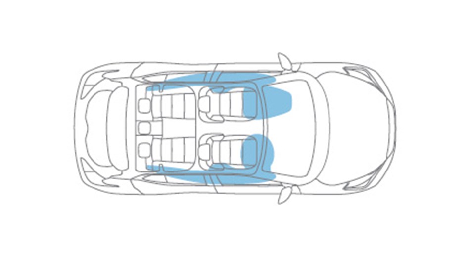 Nissan Kicks  SIX STANDARD AIRBAGS illustration