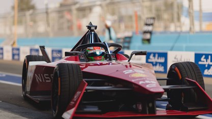 Formula E car on track